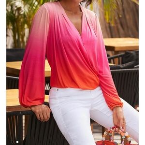 Ombré surplice blouse